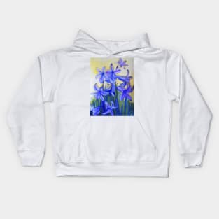 Bluebells watercolour painting Kids Hoodie